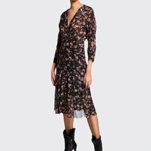IRO Sheer Black Floral Print Temper Dress Size 40/ US 8‎